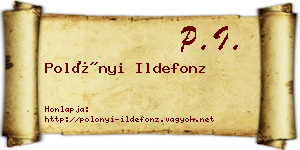 Polónyi Ildefonz névjegykártya